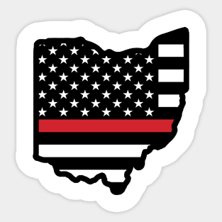 Thin Red Stripe  Ohio Flag Sticker